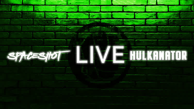 Hulkanator & Spaceshot76 Show Live — neon greens on black brick